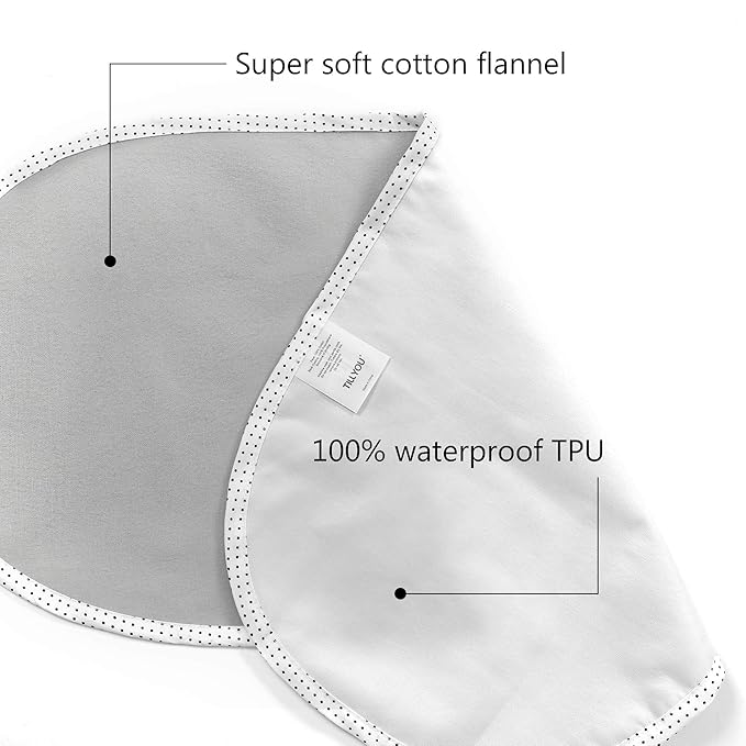 TILLYOU Waterproof Changing Pad Liners 6 Pack, 100% Cotton Reusable Cloth - Image 4