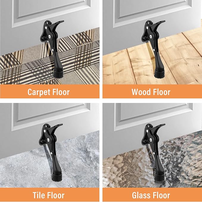 Chumia 12 Pieces Heavy Duty Door Stoppers 5.35 Inches Kickdown Adjustable Kick - Image 5