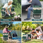 FEED GARDEN Garden Kneeler and Seat, Upgraded Foldable Gardening Stool with 10.23" Wide Kneeling Pad, Heavy Duty Gardening Bench Chair with 2 Tool Pouches, Gardening Gifts for Seniors Mom Women Men - Image 8
