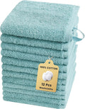 SEMAXE 100% Cotton Washcloths 12-Pack, 13 × 13 Inch Soft Luxury Face Towels – by SEMAXE
