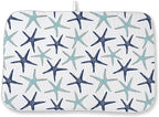 Coastal Dish Drying Mat 18x24 Inch Summer Navy Blue Teal Turquoise Starfish by DAFENA
