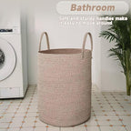 Large Woven Laundry Basket Hamper, 80L Cotton Rope Storage Bin - Image 5