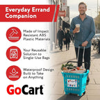 dbest products GoCart, Teal Grocery Cart Shopping Laundry Basket on Wheels - Image 8