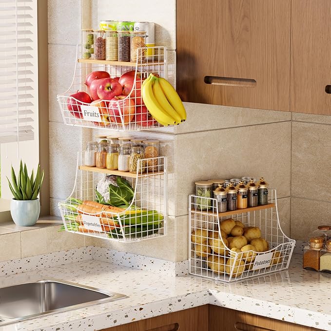 3 Pack Hanging Fruit Basket for Kitchen - Image 5