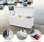 LIFETIME Outdoor Storage Deck Box, 130 Gallon, Arctic White, Lockable, UV-Protected, for Decks and Marine Docks - Image 3