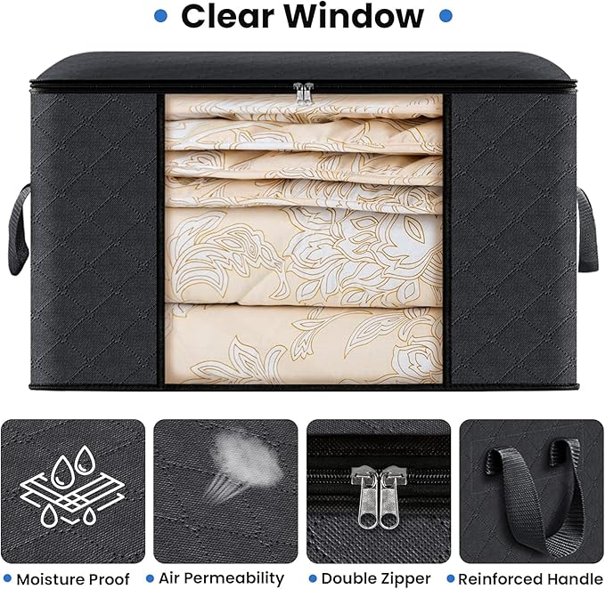 Fab totes Storage Bags, Clothes Blanket Storage Bins Foldable Closet Organizers - Image 4