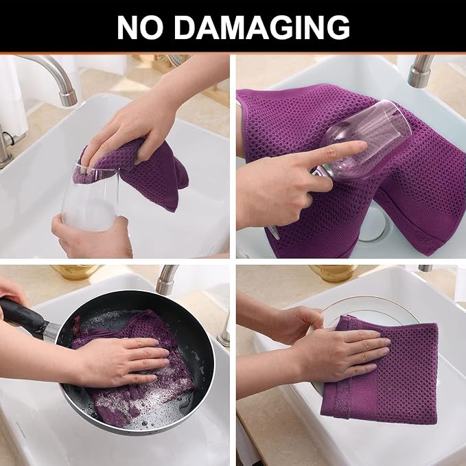 Homaxy 100% Cotton Waffle Weave Kitchen Towels, 13 x 28 Inches Super Absorbent - Image 4