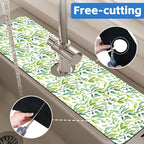 Tropical Eucalyptus Leaves Kitchen Sink Splash Guard Mat Absorbent Fast Drying - Image 7