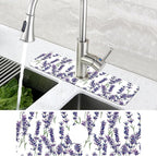 Watercolor Lavender Bunches Kitchen Sink Splash Guard Mat Absorbent Fast Drying - Image 4