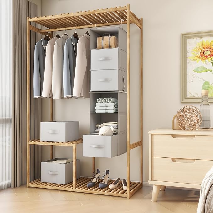 Twira 6-Shelf Hanging Closet Organizer, 2 Separable 3-Shelf Hanging Shelves - Image 2