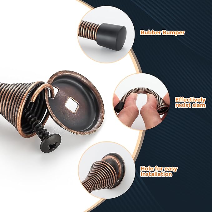 Ravinte Door Stoppers, 12 Pack Spring Door Stops - Image 3