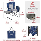 SUNNYFEEL Camping Directors Chair, Heavy Duty,Oversized Portable Folding Chair with Side Table, Pocket for Beach, Fishing,Trip,Picnic,Lawn,Concert Outdoor Foldable Camp Chairs - Image 3