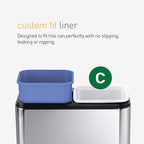 simplehuman 20 Liter / 5.3 Gallon Dual Compartment Slim Open Top Recycling - Image 6