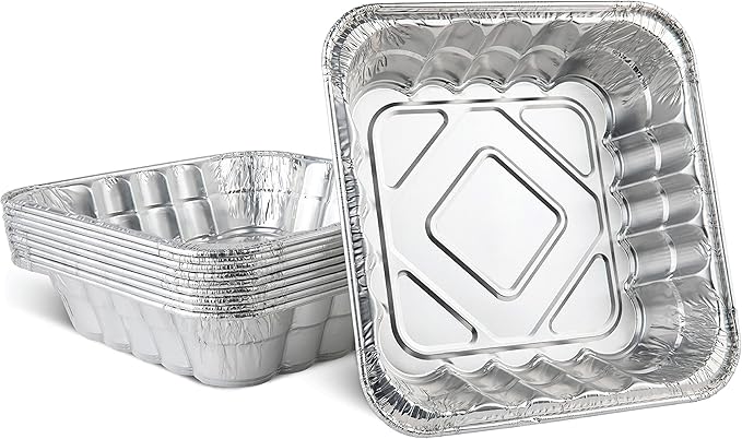 PLASTICPRO Disposable 10'' X 10'' X 3'' Inch Square Aluminum Tin Foil Baking by PLASTICPRO