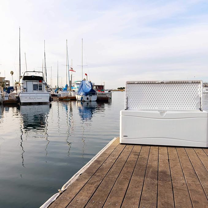 LIFETIME Outdoor Storage Deck Box, 130 Gallon, Arctic White, Lockable, UV-Protected, for Decks and Marine Docks - Image 10