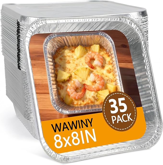 8x8 Thickened Aluminum Foil Pans, Food Prep, Steam Table, and Party Catering. by WAWINYAirVentFilters