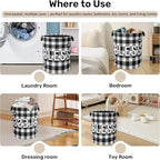 Checkered Bless Laundry Basket, Waterproof Fabric Storage Basket - Image 4