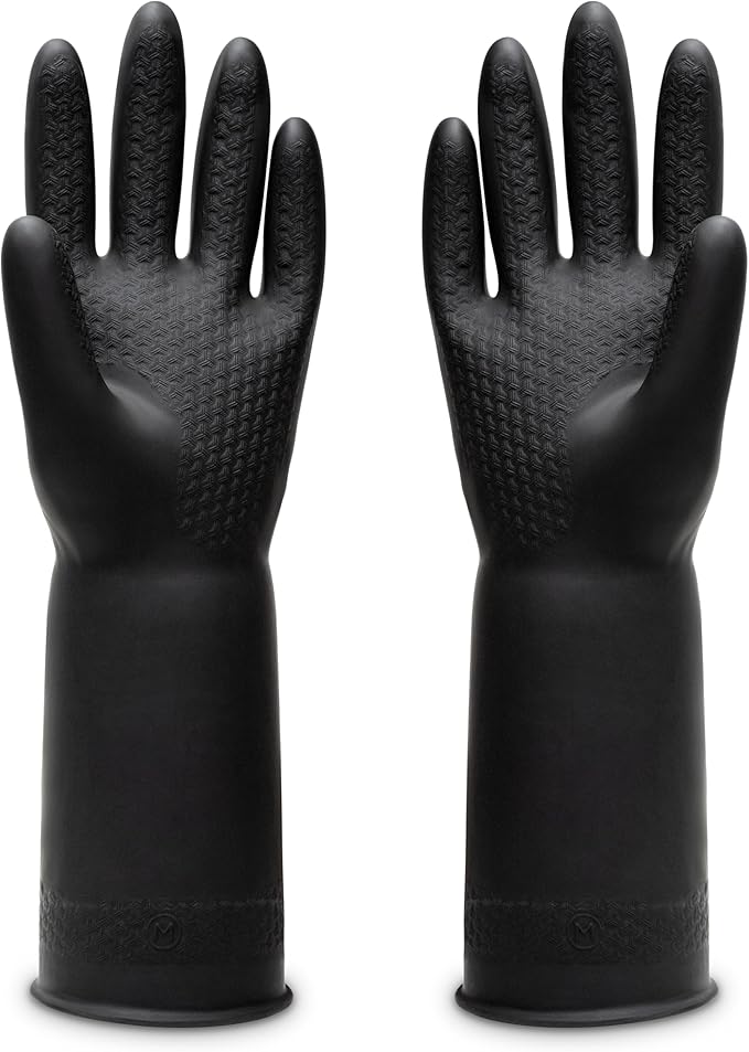 Chemical Resistant Latex Gloves, Cleaning Protective Safety Work Heavy Duty by Uxglove
