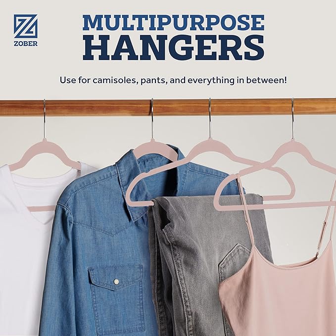 ZOBER Blush Velvet Hangers 50 Pack - Image 6