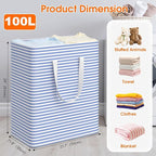 3 Pack Large Laundry Basket, Waterproof & Freestanding Laundry Hamper, - Image 2