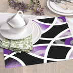 Purple Black White Geometric Abstract Dish Drying Mat - Image 5