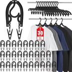 30 Pcs Travel Hangers Portable Foldable Travel Hanger Organizer, Plastic Cruise by Besslly