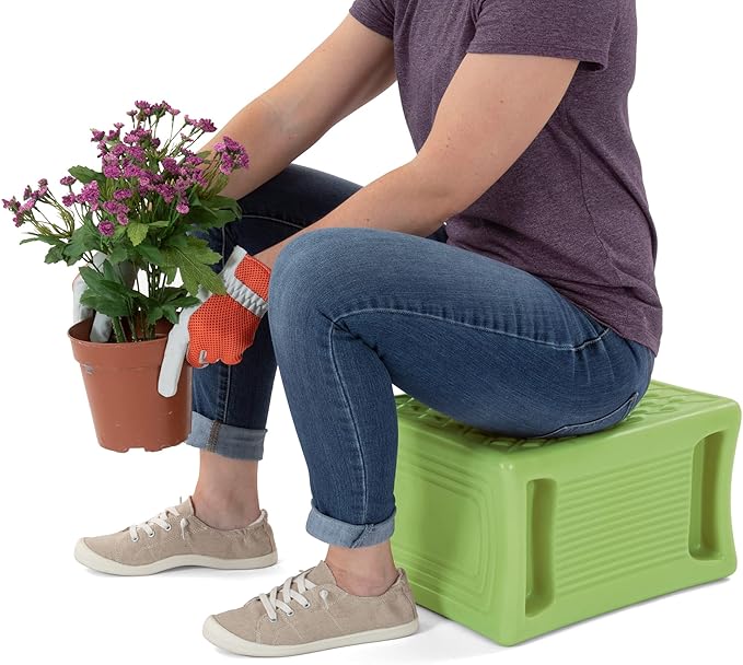 Simplay3 Handy Home 3-Level Heavy Duty Work/Garden Seat - 12" x 15" x 9" - Green, Made in USA - Image 8