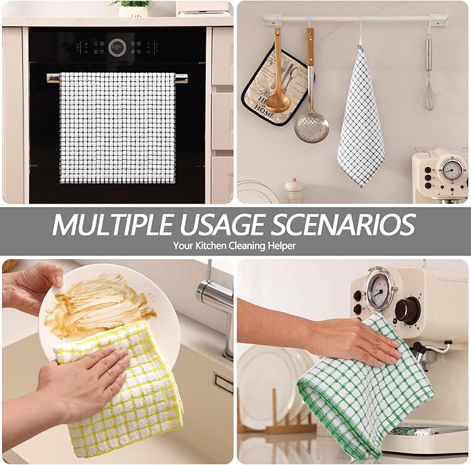 Homaxy Kitchen Towels and Dishcloths Set, 16 x 25 and 12 x 12 Inches, Super - Image 6