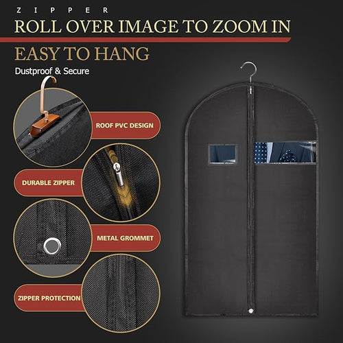 10 Pack 40-inch Garment Bags for Travel, Garment Bags for Hanging Clothes - Image 2
