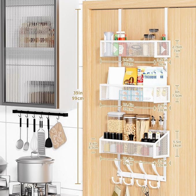 Over The Door Hooks Organizer, Coat Rack Over The Door Storage Hanger Towel Rack - Image 8