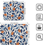 Autumn Pumpkin Dish Drying Mat for Kitchen Counter 18x24 Inch Blue and Orange - Image 2