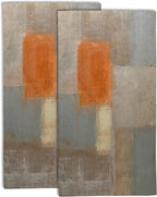 Orange and Brown Neutral Abstract Art Painting Hand Towel Set of 2, Abstract by Gnhkmw