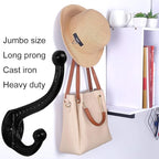 WEBI Rustic Coat Hooks:5 Cast Iron Hooks - Image 6