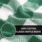 Homaxy 100% Cotton Waffle Weave Check Plaid Dish Cloths, 12 x 12 Inches - Image 2