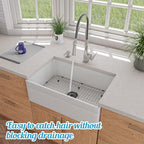 2Pcs 5.4 Inch Square Drain Cover TPR Hair Drain Catcher Flat Silicone Floor - Image 5