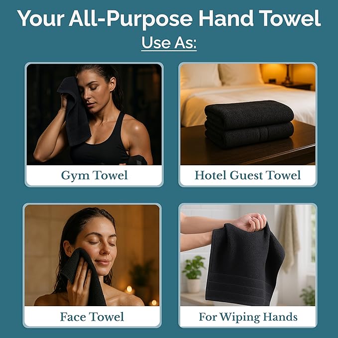 Black Hand Towels for Bathroom - Image 5