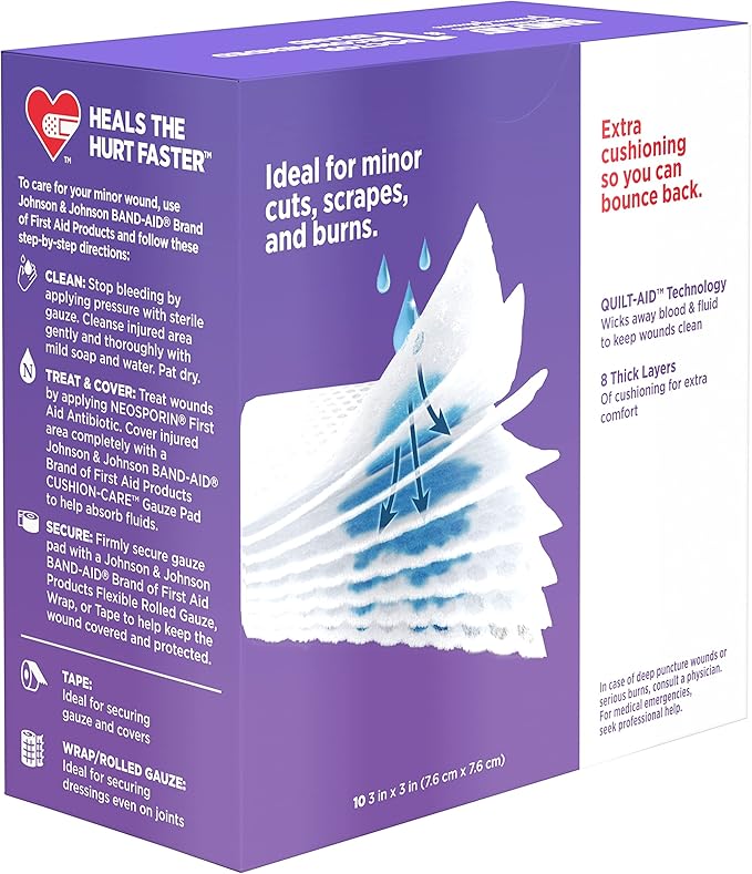 Band-Aid Brand Cushion Care Non-Stick Gauze Pads, Individually-Wrapped - Image 9