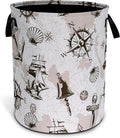 Compass Anchor Sailboat Nautical Laundry Basket Oxford Cloth Laundry Hamper by Unknown