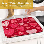 Valentine Day Love Heart Dish Drying Pad 16 x 18 Inch - Image 7