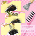 Boao 2 Pieces Hair Brush Cleaning Tool Comb Cleaner Brush Mini Comb Cleaning - Image 6