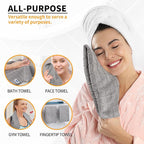HOMERHYME Microfiber Hand Bath Towels, 6 Pack 25''*15'' Grey Bathroom Hand - Image 7