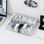 2 Pack Cable Cord Storage Box, Plastic Desk Drawer Organizer Case - Image 4