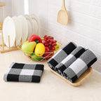 Homaxy 100% Cotton Waffle Weave Check Plaid Kitchen Towels, 13 x 28 Inches - Image 5