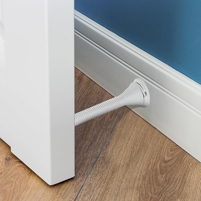 Ravinte Door Stoppers, 12 Pack White Spring Door Stops - Image 4