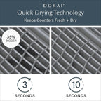 Dorai Home Collapsible Dish Drying Rack and Stone Dish Pad – Large Foldable - Image 2