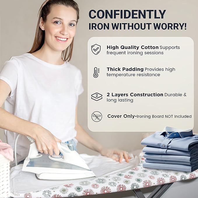 Ironing Board Cover and Pad 15"x54" Extra Thick Natural Cotton, Scorch and - Image 5