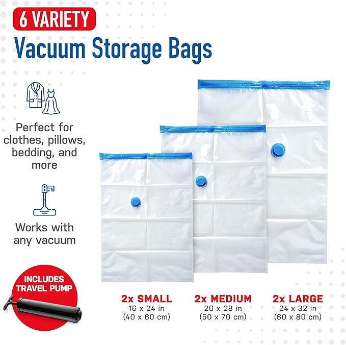 6 Pack Variety Vacuum Storage Bags - Image 3