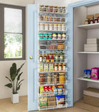 White 10-Tier Over The Door Pantry Organizer, Pantry Organization and Storage by Mefirt
