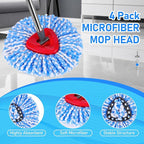 7 Pack Spin Mop Head for O-Ceda RinseClean 2 Tank System, 4 Triangle Microfiber - Image 3