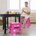 Delxo Folding Step Stool, 13 inch Non-Slip Foldable Stools for Kids & Adults Up to 300 LBS, Step Stool with Handle, Lightweight for Kitchen, Bathroom, Bedroom, Garden, Rose Pink, 1PC - Image 5
